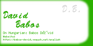 david babos business card